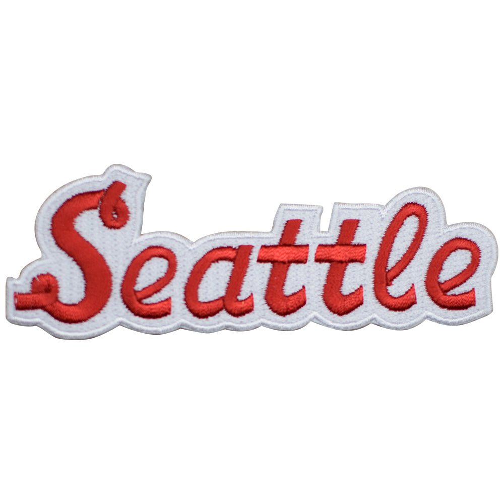 Seattle Embroidered Patch — Red, White, Washington Badge 4.25" — Iron On