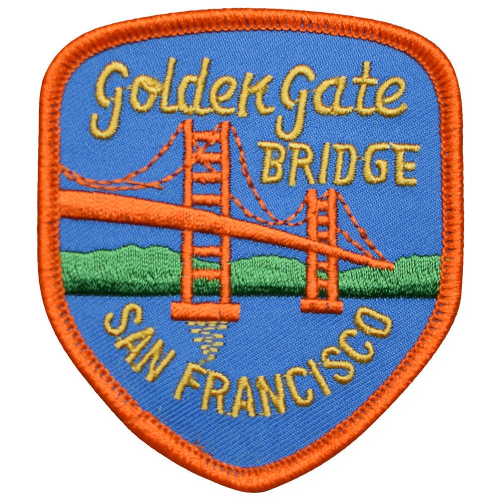 San Francisco Embroidered Patch — CA Golden Gate Bridge, California Badge 3-1/8" — Iron On