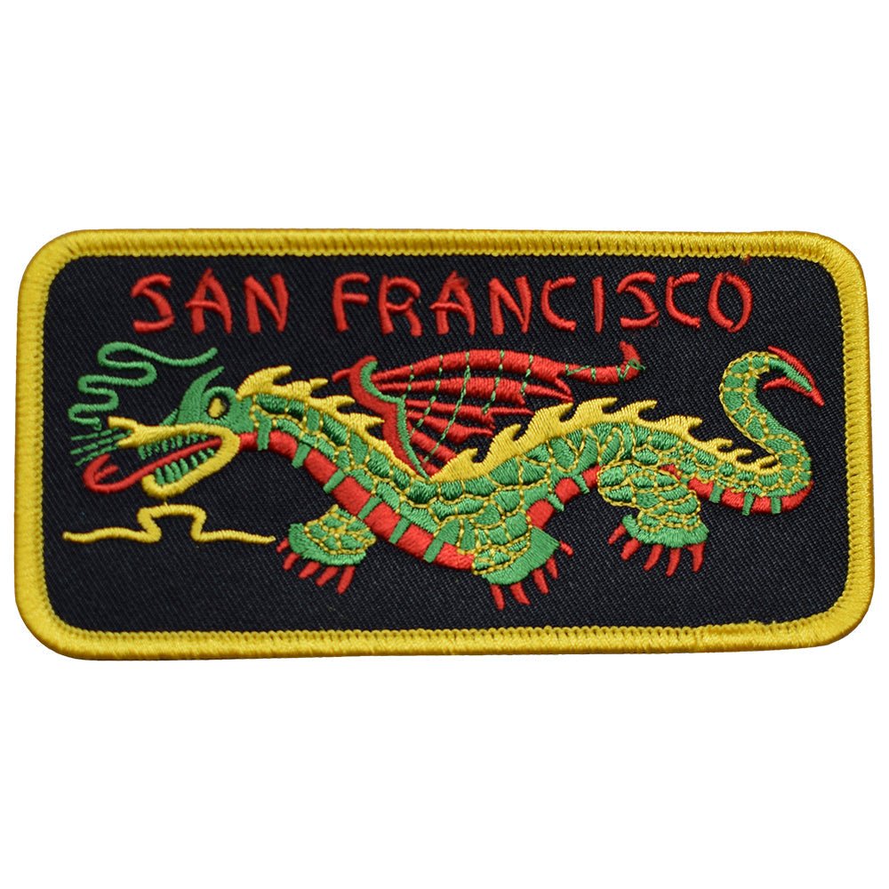 San Francisco Embroidered Patch — Chinatown, California, Chinese Dragon 4-7/8" — Iron On