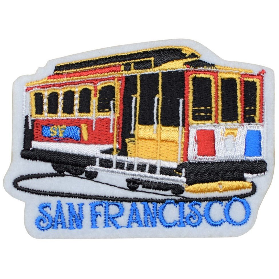 San Francisco Embroidered Patch — Cable Car, California, SF Badge 3-3/8" — Iron On