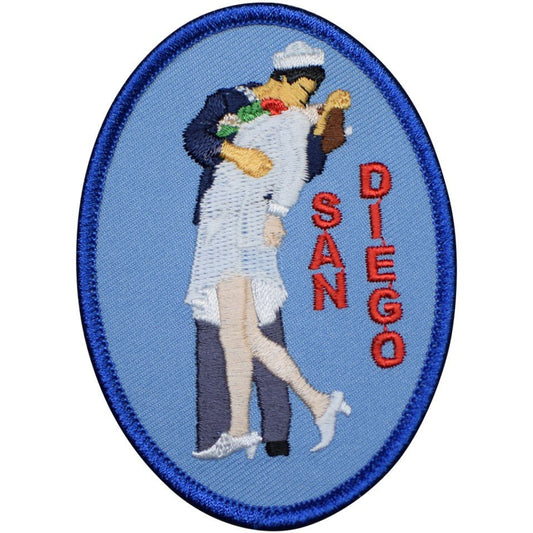 San Diego Embroidered Patch — US Navy Sailor, Nurse, California Military Badge 3.5" — Iron On