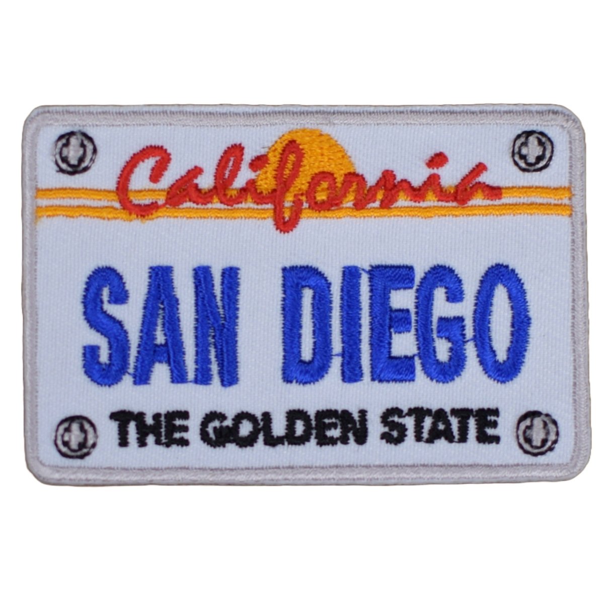 San Diego Embroidered Patch — California License Plate, CA Badge 2.75" — Iron On
