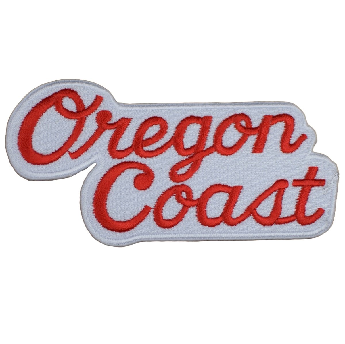 Oregon Coast Embroidered Patch - Red/White (Iron On) 4"