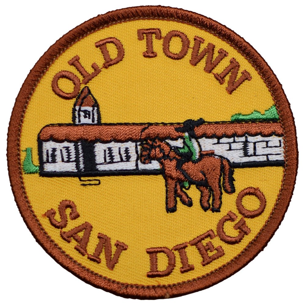 San Diego Embroidered Patch — Old Town, California, Spaniards, Mission SD 3" — Iron On