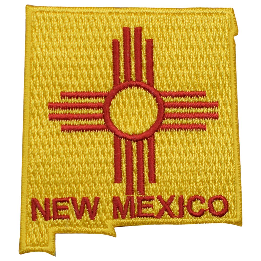 New Mexico Embroidered Patch — State Flag, Santa Fe, Albuquerque 2-3/8" — Iron On
