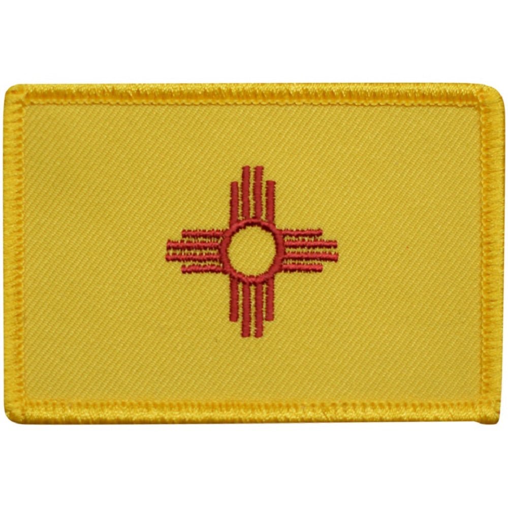 New Mexico Embroidered Patch — State Flag, Santa Fe, Albuquerque 3.25" — Iron On