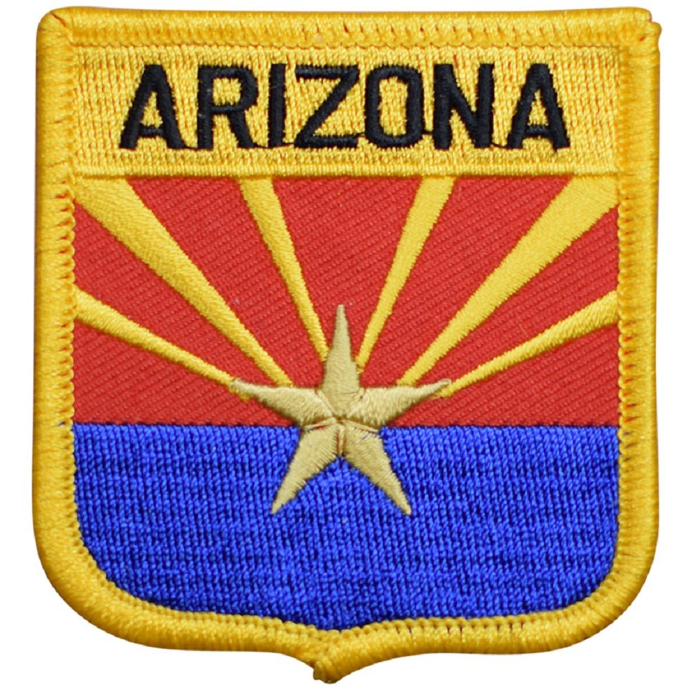 Arizona State Embroidered Patch — AZ Badge, Copper Star 2.75" — Iron On