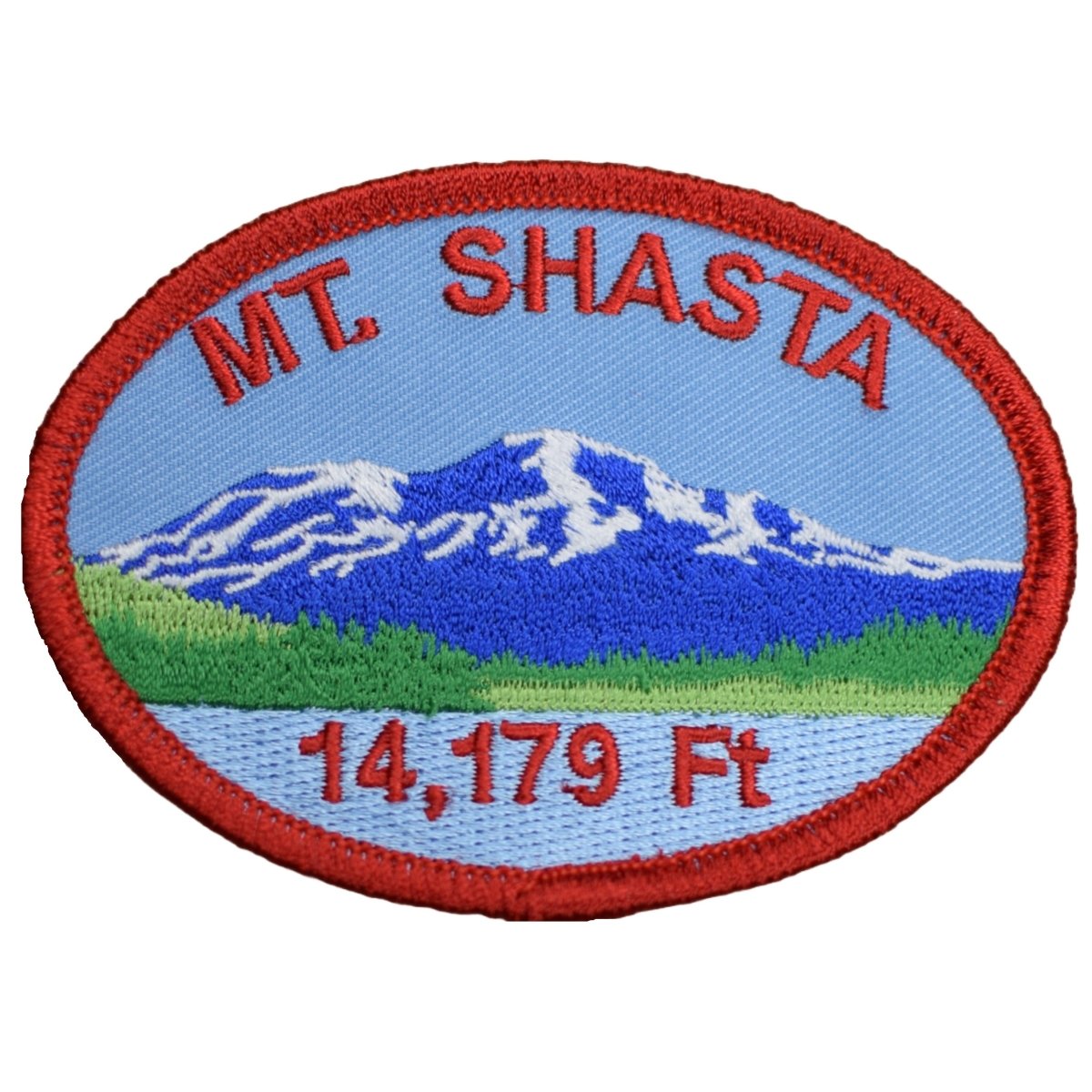 Mount Shasta Embroidered Patch — Cascade Range, Siskiyou, Trinity, California 3.5" — Iron On