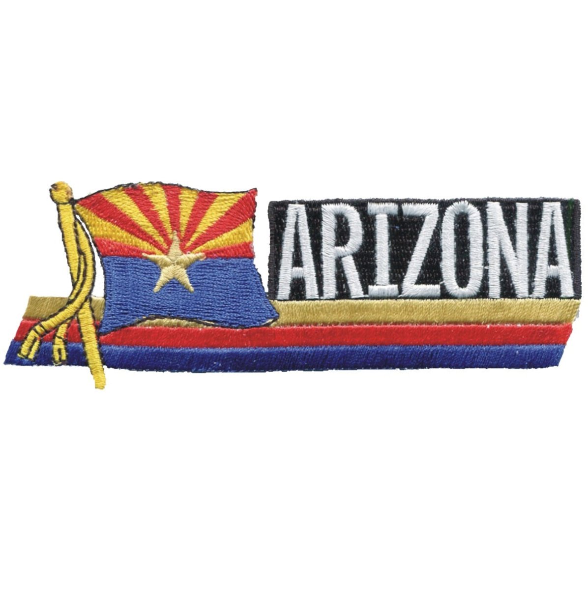 Arizona State Embroidered Patch — AZ Badge, Copper Star 4.75" — Iron On