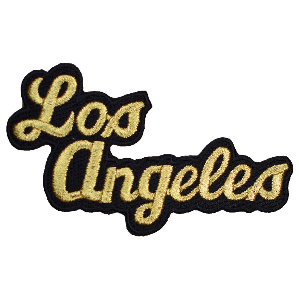 Los Angeles Embroidered Patch — California, Gold, Black, CA Badge 4" — Iron On