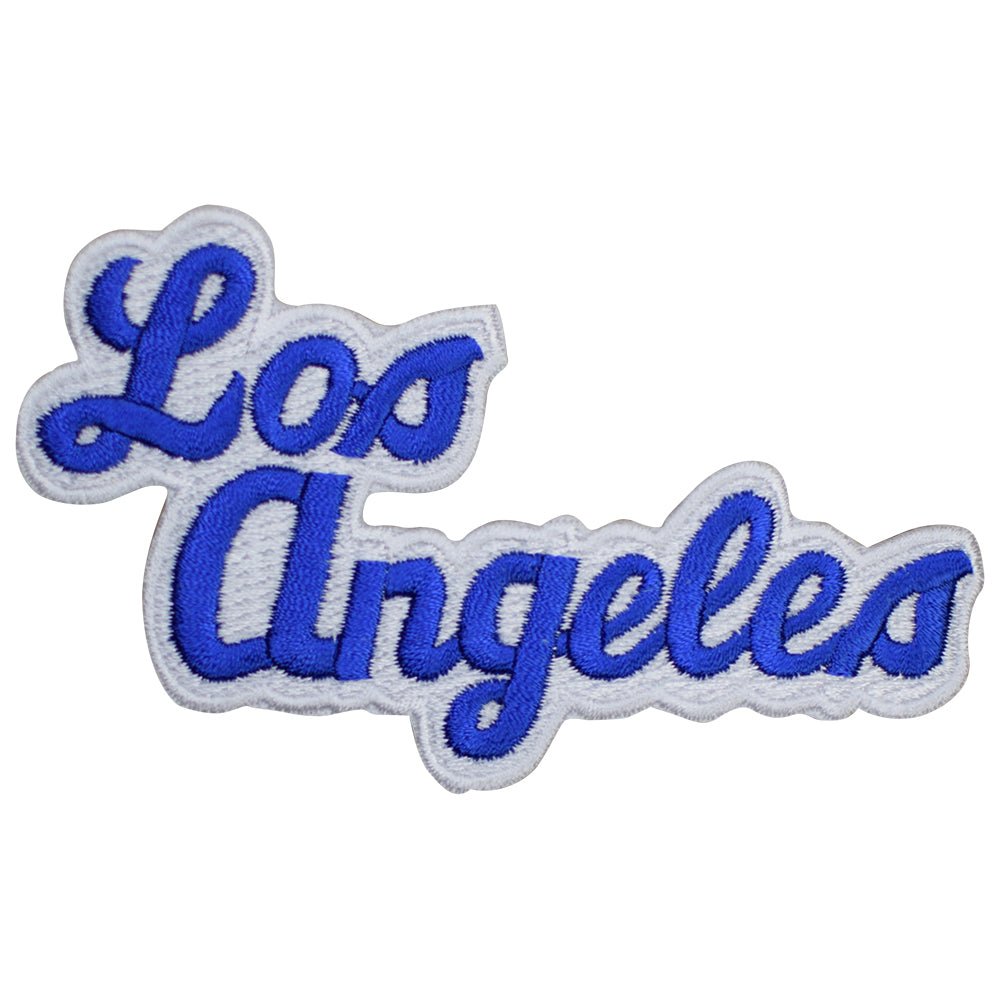 Los Angeles Embroidered Patch — California, White, Blue, CA Badge 4" — Iron On
