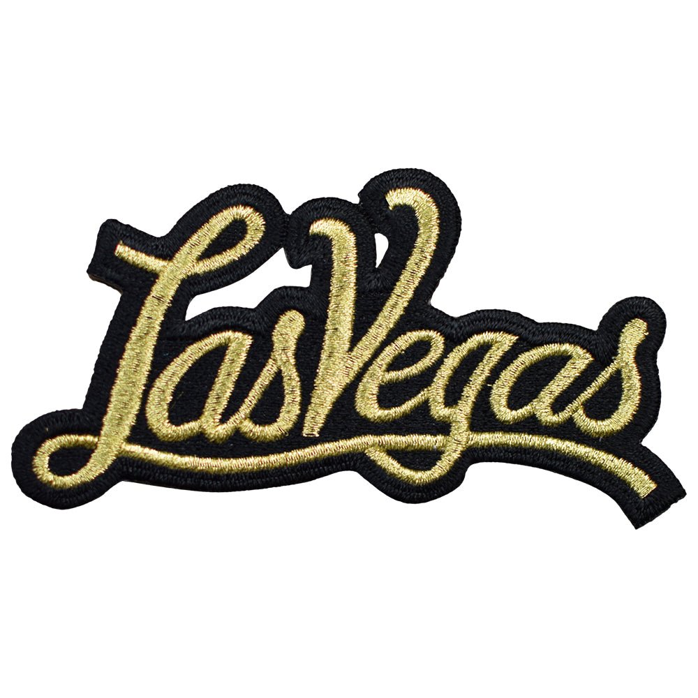 Las Vegas Embroidered Patch — Nevada, Sin City, Gold/Black Badge 4" — Iron On