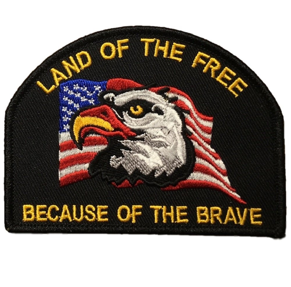 Land of The Free Embroidered Patch — Iron On 3.75"