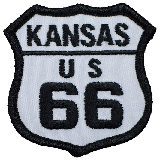 Kansas Route 66 Embroidered Patch — Iron On 2.5"