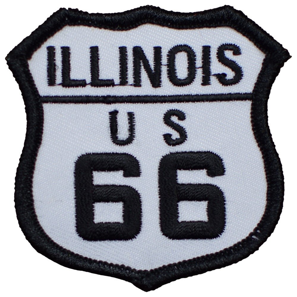 Illinois Route 66 Embroidered Patch — Iron On 2.5"