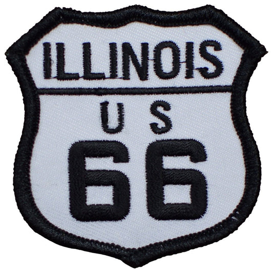 Illinois Route 66 Embroidered Patch — Iron On 2.5"