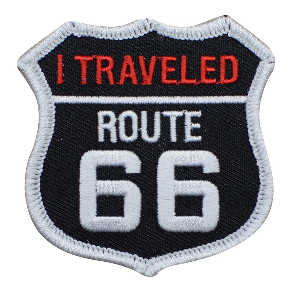 I Traveled Route 66 Embroidered Patch — Iron On 2.5"