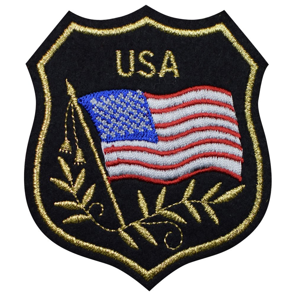 American Flag Embroidered Patch — High Quality Collectible — Iron On 3.25"