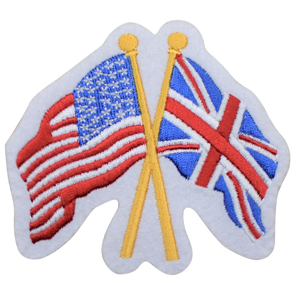 Great Britain Embroidered Patch — USA and GB United, UK Badge 3.25" — Iron On