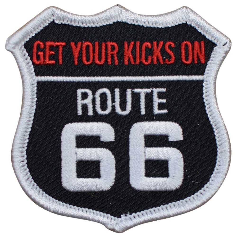 Route 66 Get Your Kicks Embroidered Patch — Iron On 2.5"