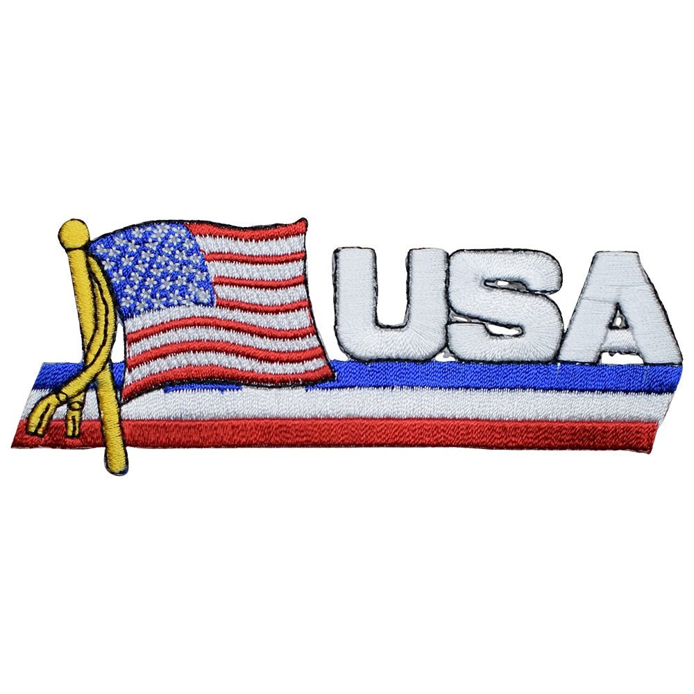 USA Embroidered Patch — Iron On 4-7/8"