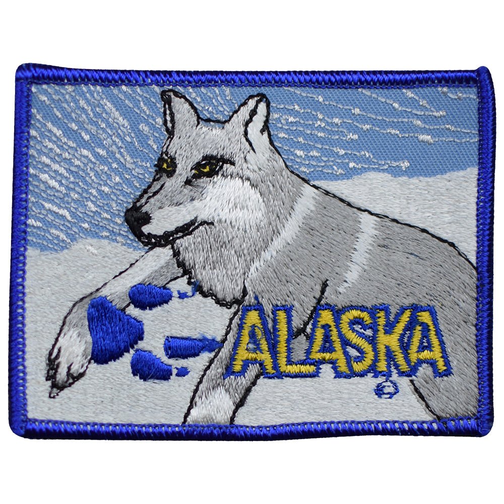 Vintage Alaska Embroidered Patch - Wolf/Husky (Sew On) 4"