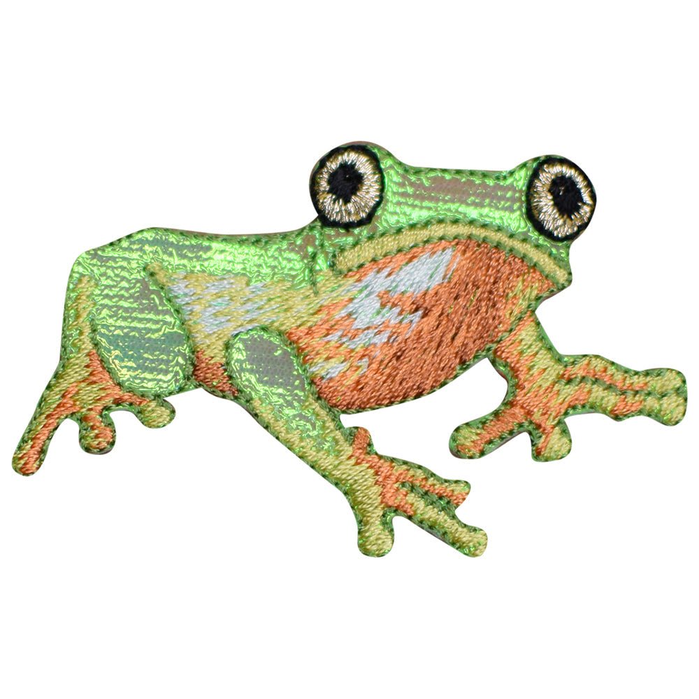 Shiny Tree Frog Embroidered Patch — Iron On 2.5"