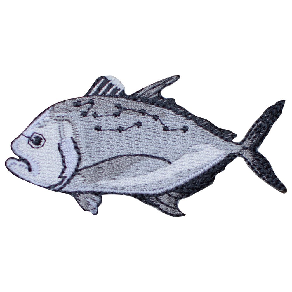 Giant Trevally Kingfish Embroidered Patch — Iron On 2-3/4"