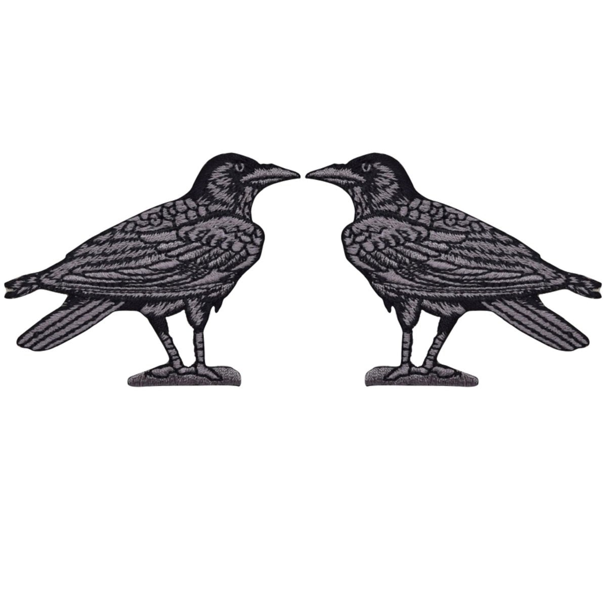 Raven Embroidered Patch — 2-Pack — Iron On 3"
