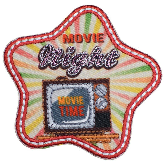 Movie Night Embroidered Patch — Iron On 2.25"