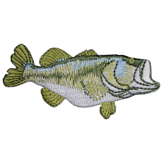 Largemouth Bass Embroidered Patch — Iron On 2-5/8"