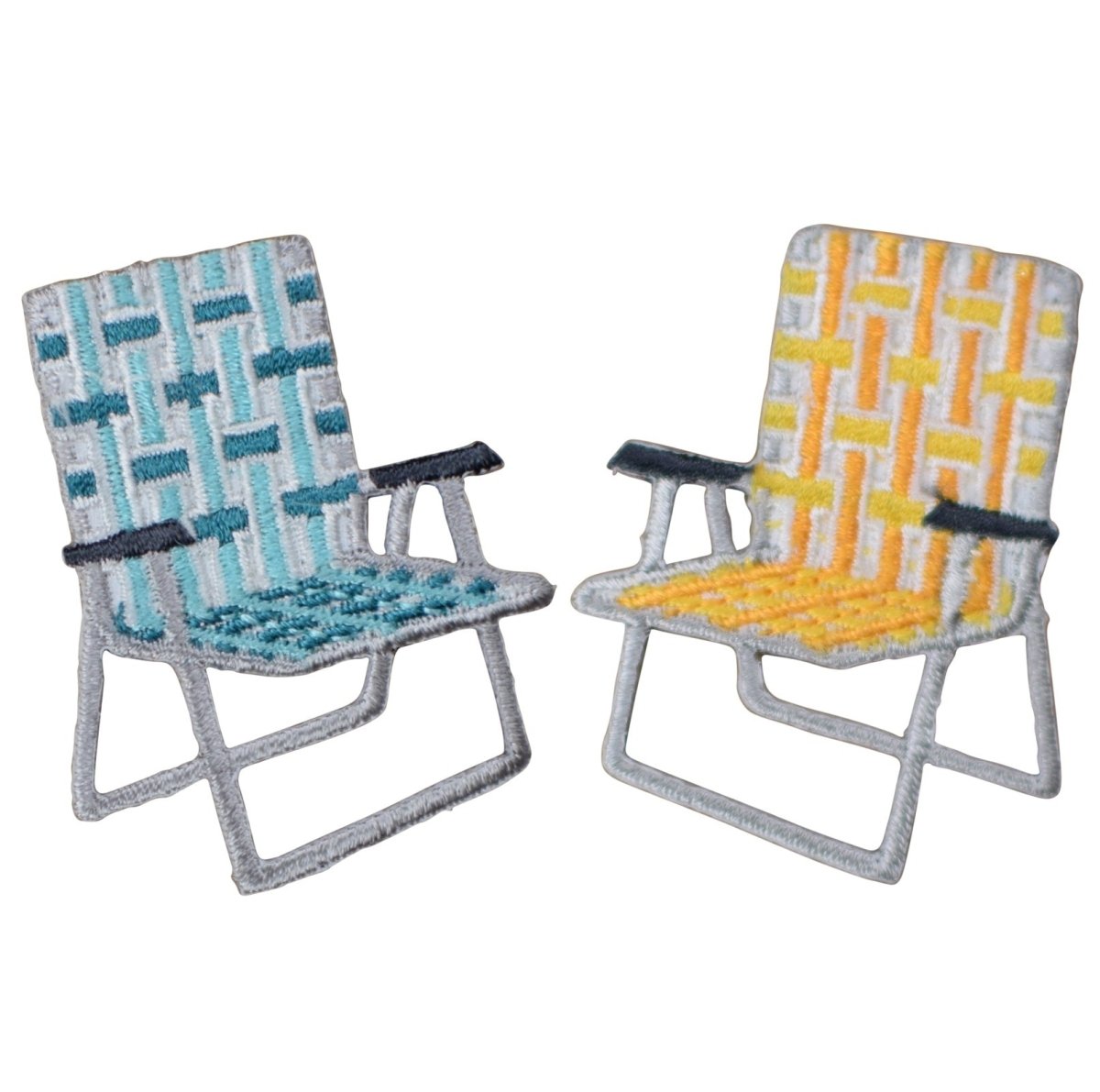 Lawn Chair Embroidered Patch — 2-Pack — Iron On 2"
