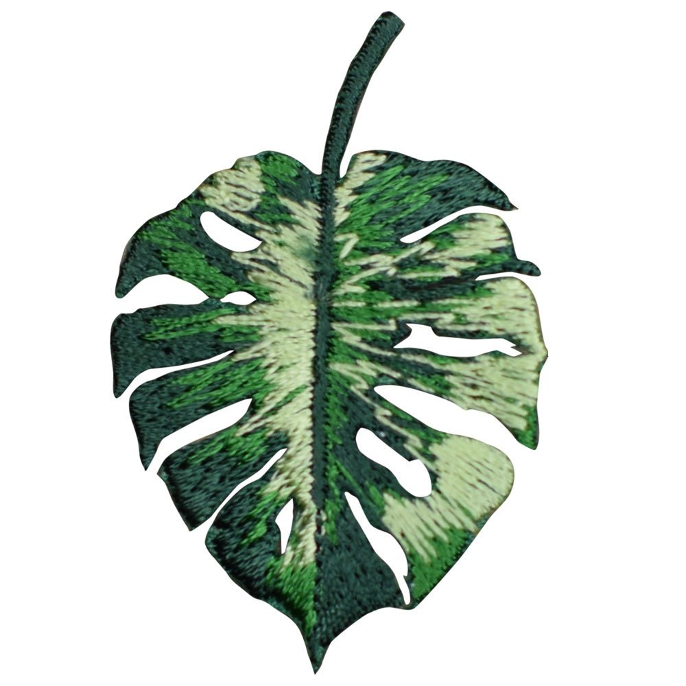 Monstera Leaf Embroidered Patch — Iron On 2"