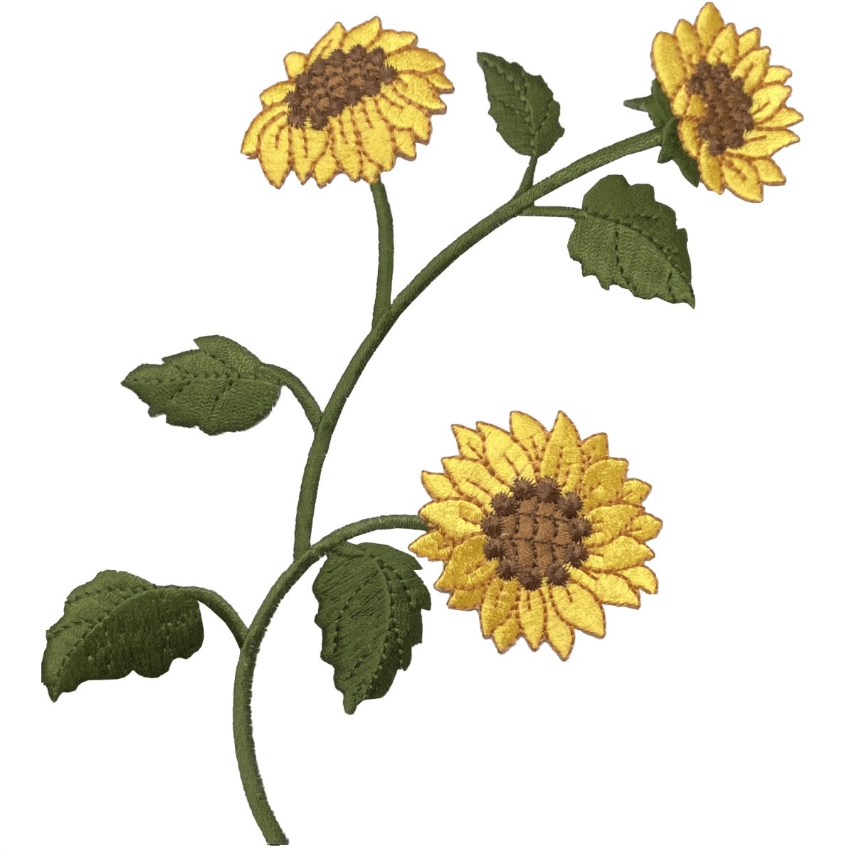 Extra Large Sunflower Embroidered Patch — Iron On 6.5"