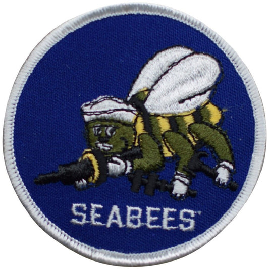 Vintage Seabees Embroidered Patch — Iron On 3"