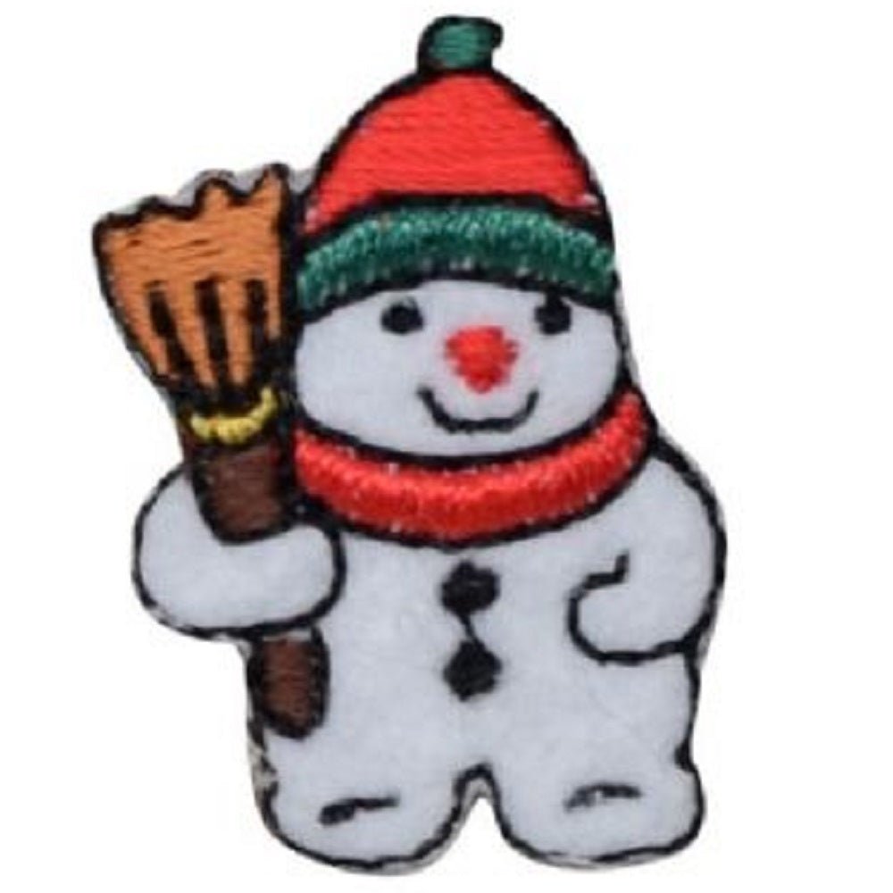 Mini Snowman Embroidered Patch — 1.25" — Iron On
