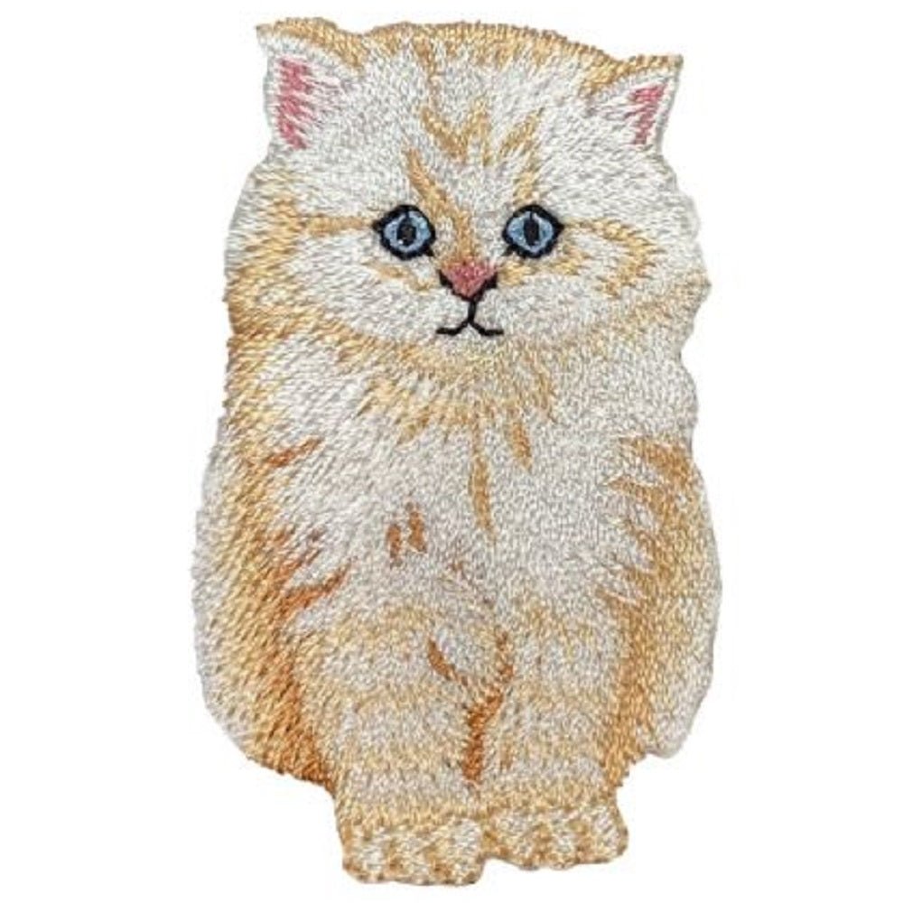 Angora Cat Embroidered Patch — Iron On 2-1/8"