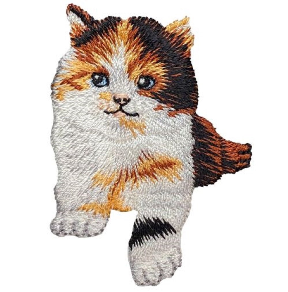 Calico Cat Embroidered Patch — Iron On 2-1/8"