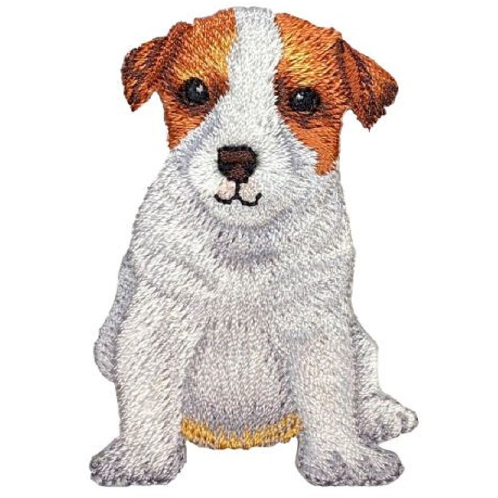Jack Russell Terrier Embroidered Patch — Iron On 2-1/8"