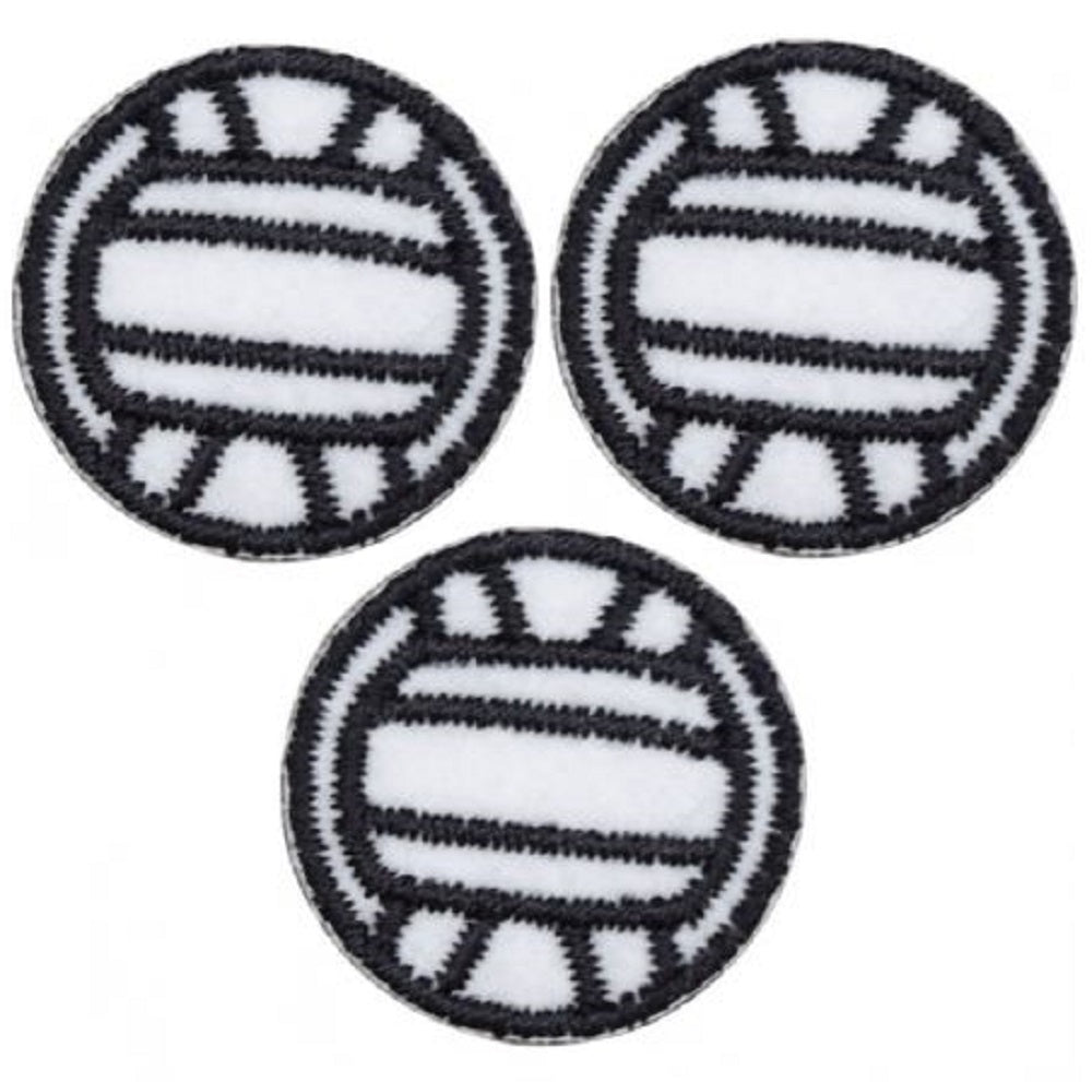 Mini Volleyball Embroidered Patch — 3-Pack — Iron On 1"