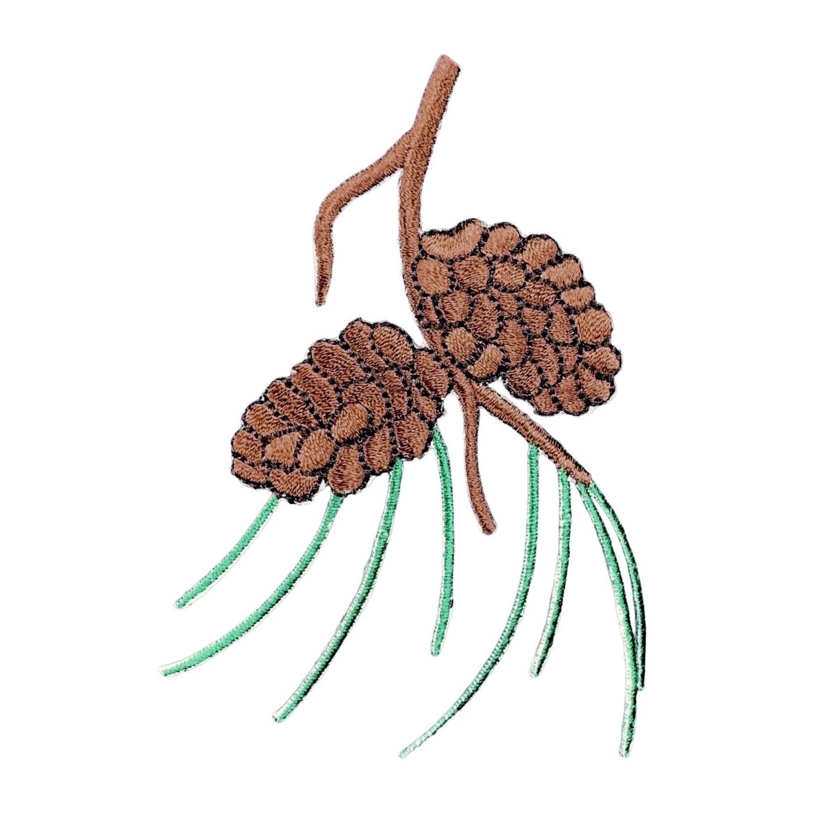 Pine Needles Embroidered Patch — Iron On 3-7/8"