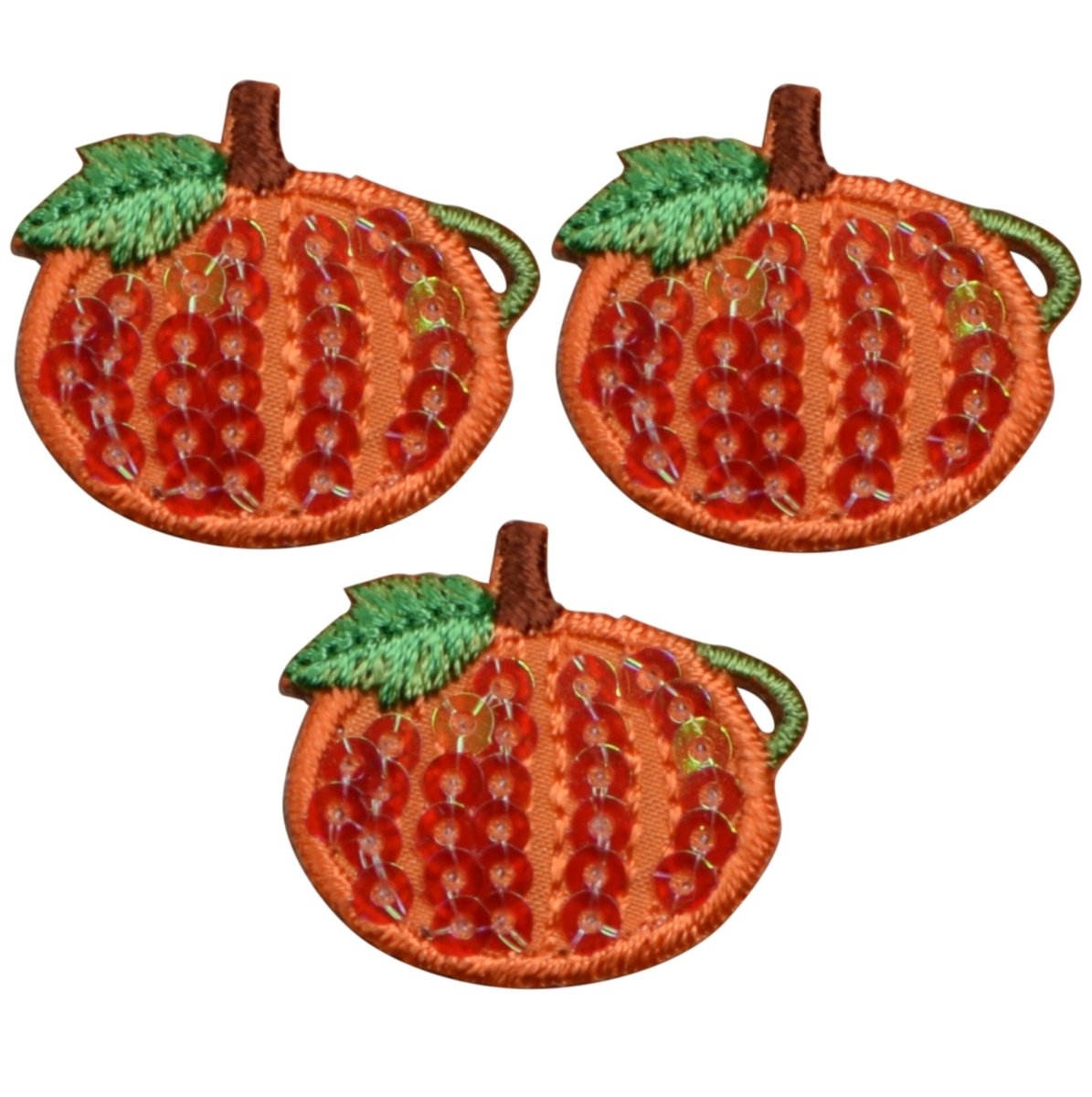 Mini Pumpkin Embroidered Patch — 3-Pack — Iron On 1"