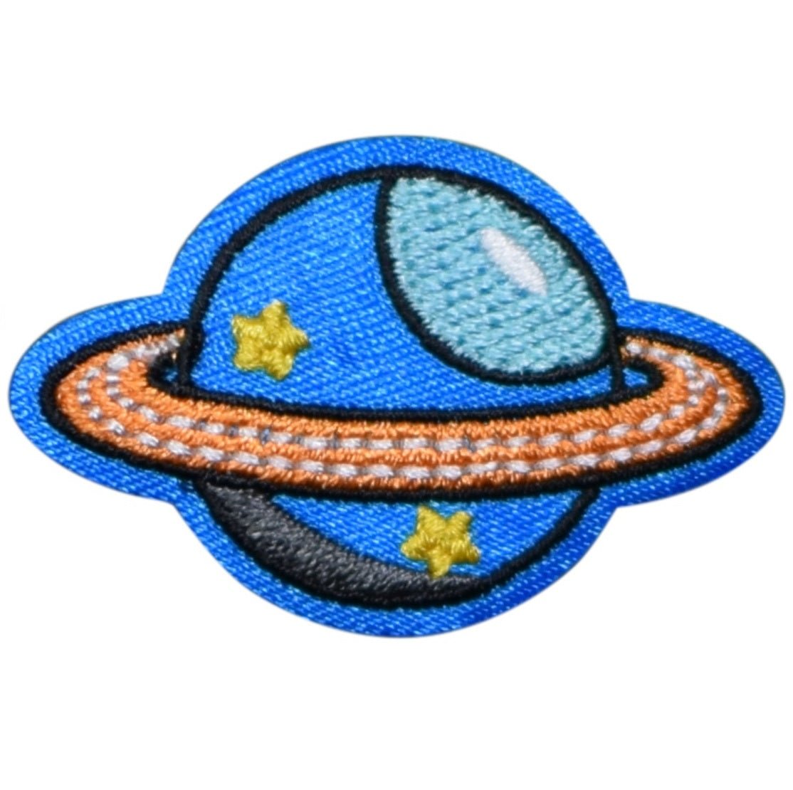 Mini Saturn Planet Embroidered Patch — Iron On 1-5/8"