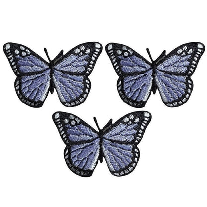 Lilac Butterfly Embroidered Patch — 3-Pack — Iron On 2"