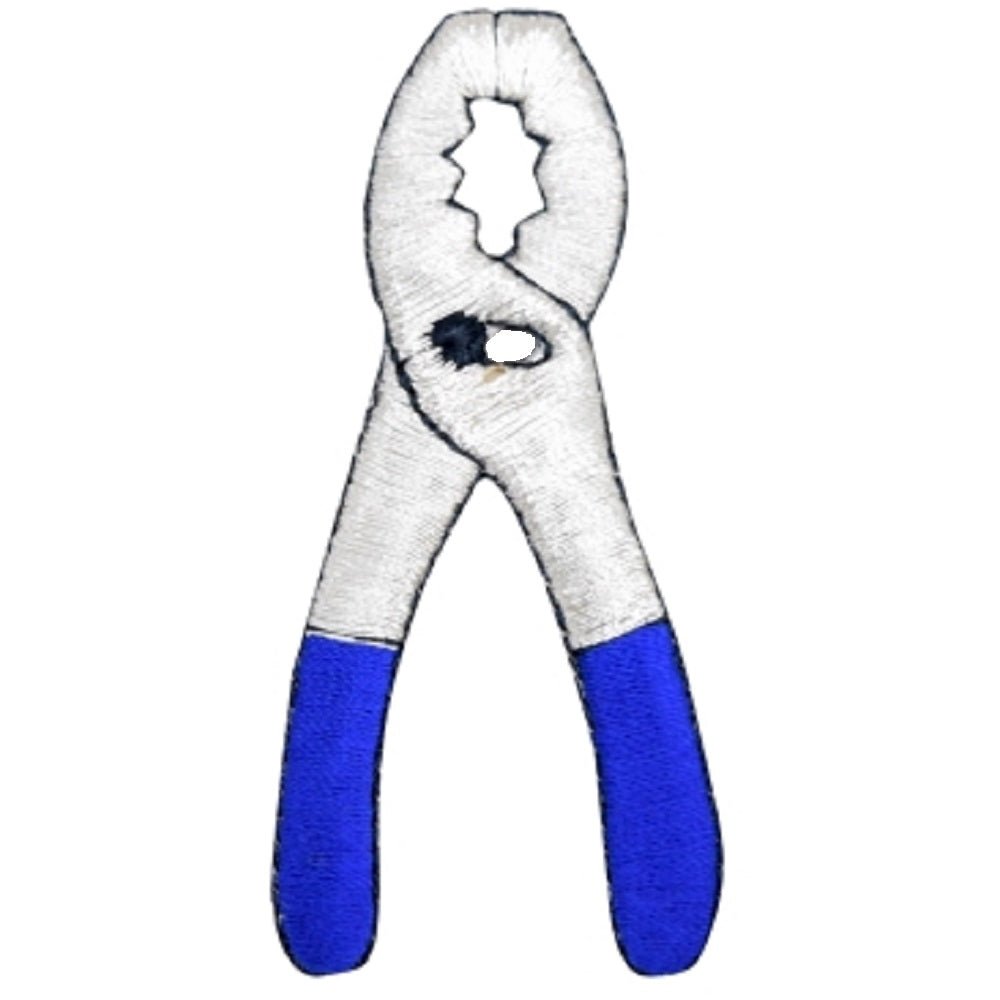 Pliers Embroidered Patch — Blue 2.75" — Iron On