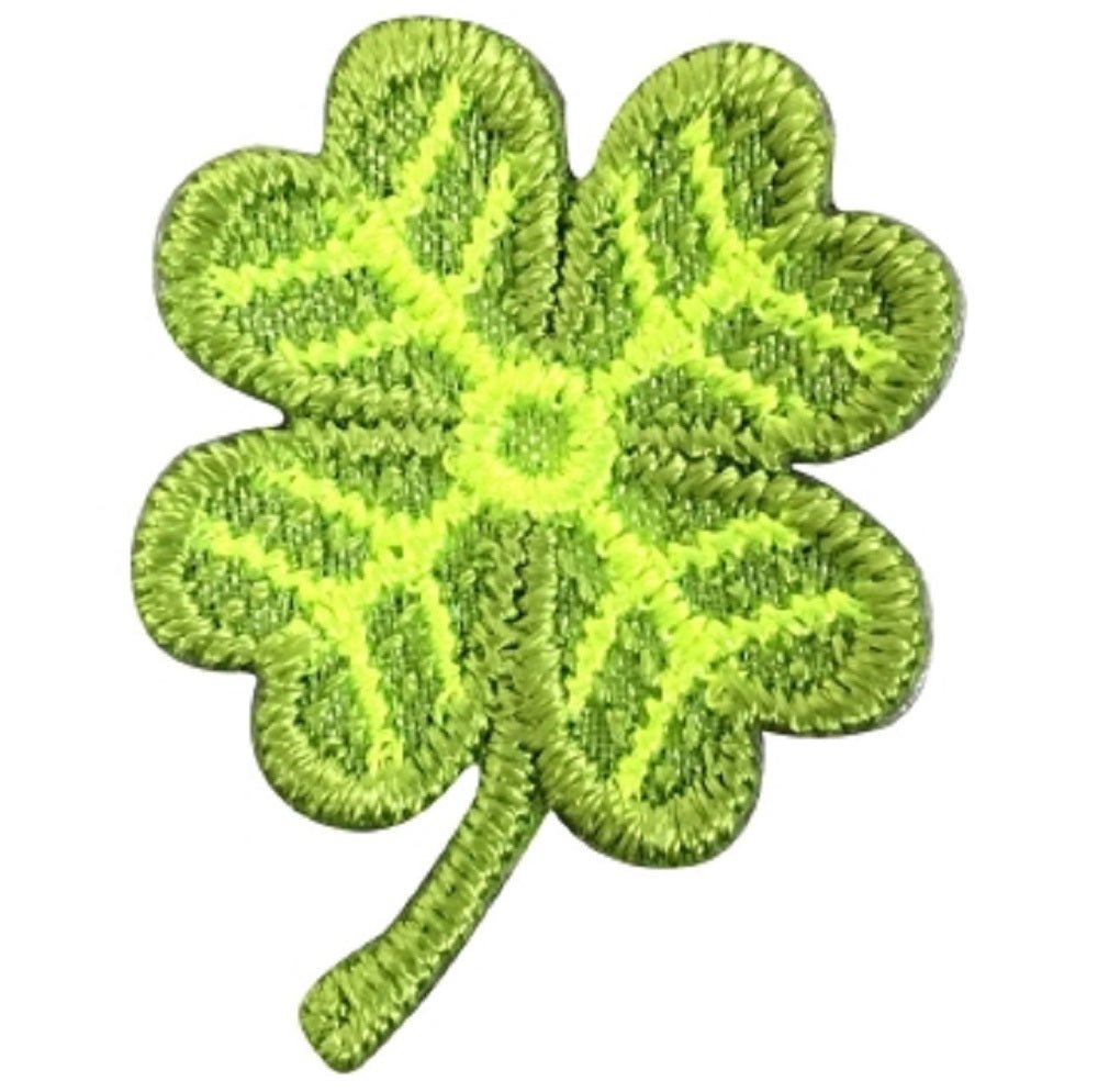 Mini Four Leaf Clover Embroidered Patch — 1-1/8" (Variant 2) — Iron On