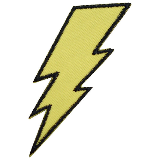 Yellow Lightning Bolt Embroidered Patch — Iron On 2.5"