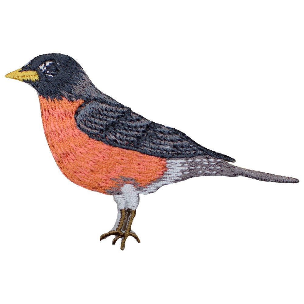 American Robin Embroidered Patch (Left Facing) — Iron On 3"