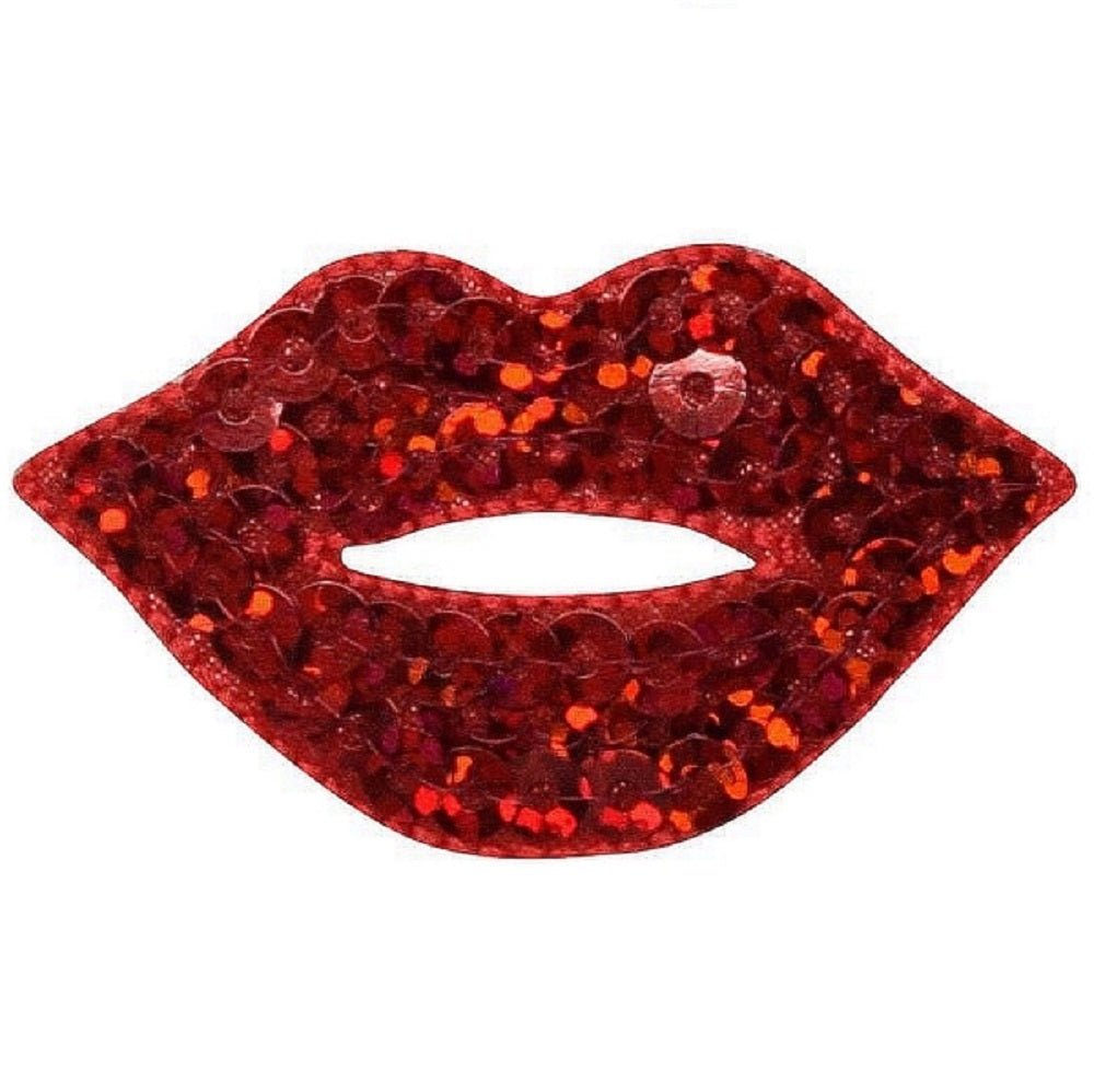 Red Lipstick Embroidered Patch — Iron On 1.75"