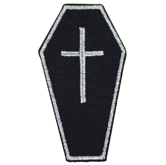 Coffin Embroidered Patch — Iron On 2.5"